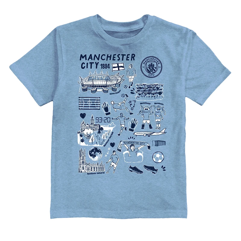 Toddler Vive La Fete  Sky Blue Manchester City Impressions Artwork T-Shirt