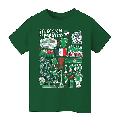 Toddler Vive La Fete  Green Mexico National Team Impressions Artwork T-Shirt
