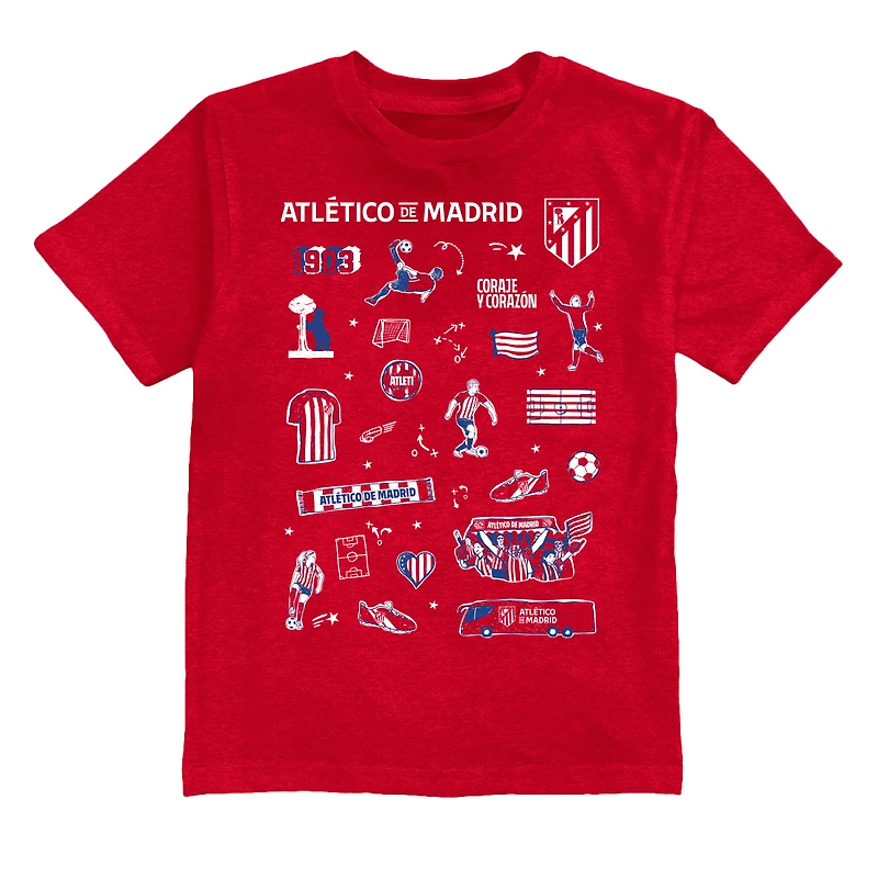 Toddler Vive La Fete Red Atletico de Madrid Impressions Artwork T-Shirt