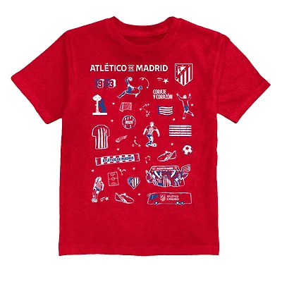 Toddler Vive La Fete  Red Atletico de Madrid Impressions Artwork T-Shirt
