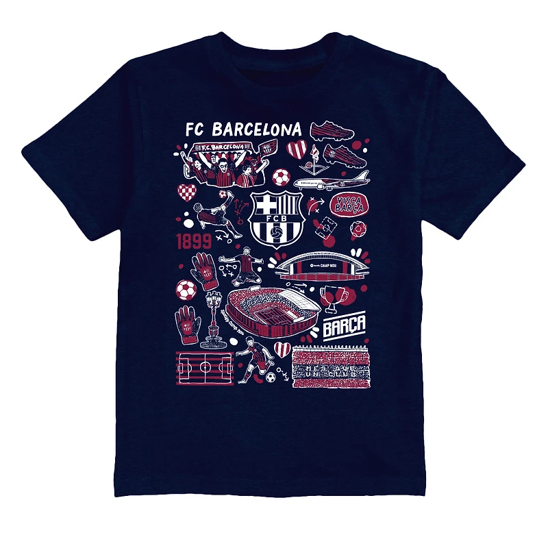 Toddler Vive La Fete  Navy Barcelona Impressions Artwork T-Shirt