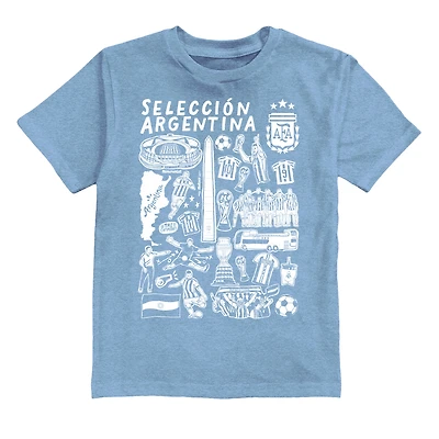 Youth Vive La Fete  Light Blue Argentina National Team Impressions Artwork T-Shirt