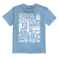 Youth Vive La Fete  Light Blue Argentina National Team Impressions Artwork T-Shirt