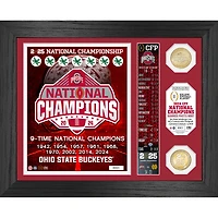 Highland Mint Ohio State Buckeyes Nine-Time Football National Champions 13" x 16" Banner Bronze Coin Photo Mint
