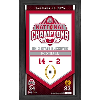 Highland Mint Ohio State Buckeyes College Football Playoff 2024 National Champions Matchup Banner Frame