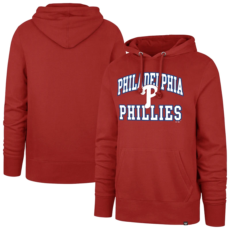Men's '47 Red Philadelphia Phillies Big & Tall Velocity Fleece Pullover Hoodie