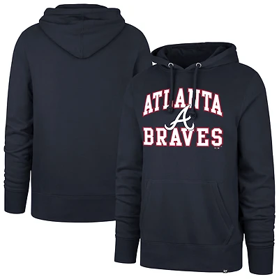 Men's '47  Navy Atlanta Braves Big & Tall Velocity Fleece Pullover Hoodie