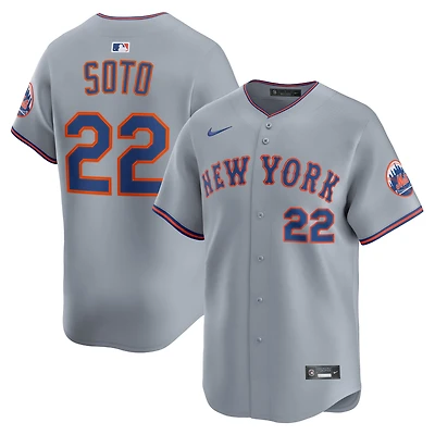 Men's Nike Juan Soto Gray New York Mets Road Limited Player Jersey