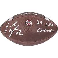 Emeka Egbuka Ohio State Buckeyes Autographed 2024 College Football Playoff National Champions Nike CFP Football with "24 CFP Champs" Inscription