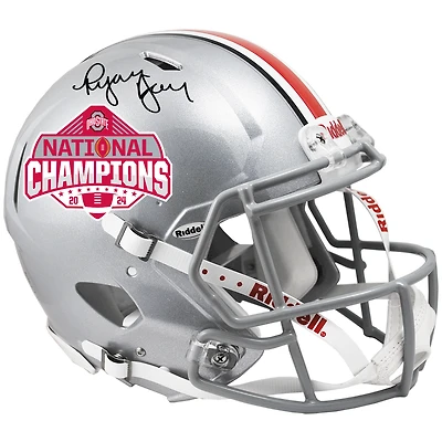 Ryan Day Ohio State Buckeyes Autographed 2024 College Football Playoff National Champions Logo Riddell Speed Authentic Helmet