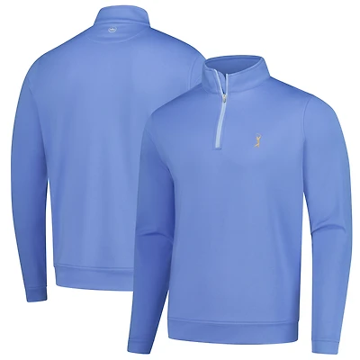 Men's Peter Millar  Blue THE PLAYERS Goldman Perth Melange Performance Quarter-Zip Pullover
