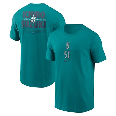 Men's Nike Ichiro Suzuki Teal Seattle Mariners 2025 National Baseball Hall of Fame Player Graphic T-Shirt