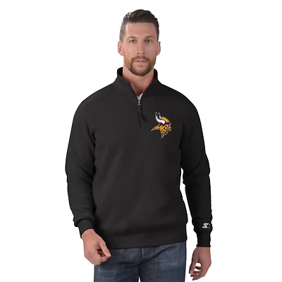 Men's Starter Black Minnesota Vikings Classic Half-Zip Pullover Sweatshirt