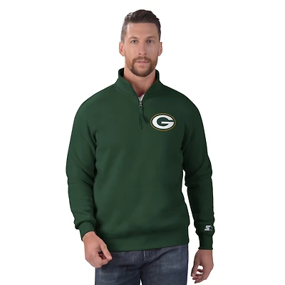 Men's Starter Green Green Bay Packers Classic Quarter-Zip Pullover Sweatshirt