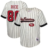 Youth Mitchell & Ness Jerry Rice Cream San Francisco 49ers Retired Player Name Number Baseball Jersey