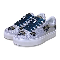 Women's Cuce White Jacksonville Jaguars Crystal Team Logo Sneakers