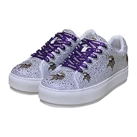 Women's Cuce White Minnesota Vikings Crystal Team Logo Sneakers