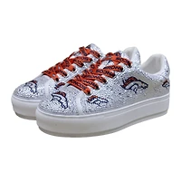 Women's Cuce White Denver Broncos Crystal Team Logo Sneakers