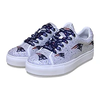 Women's Cuce White New England Patriots Crystal Team Logo Sneakers