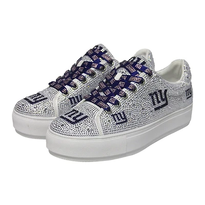 Women's Cuce White New York Giants Crystal Team Logo Sneakers