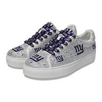Women's Cuce White New York Giants Crystal Team Logo Sneakers