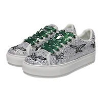 Women's Cuce White Philadelphia Eagles Crystal Team Logo Sneakers