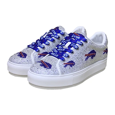 Women's Cuce White Buffalo Bills Crystal Team Logo Sneakers