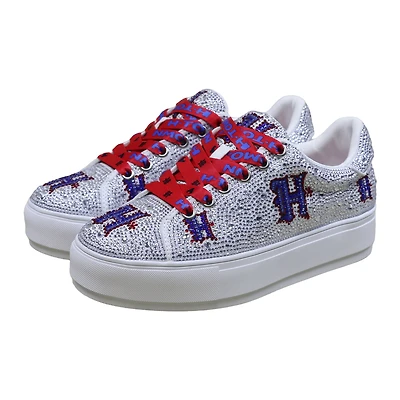Women's Cuce White Houston Texans Crystal Team Logo Sneakers