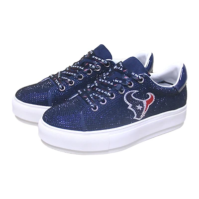 Women's Cuce White Houston Texans Crystal Team Logo Sneakers