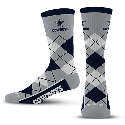 Unisex For Bare Feet Dallas Cowboys Argyle Fyre Crew Socks