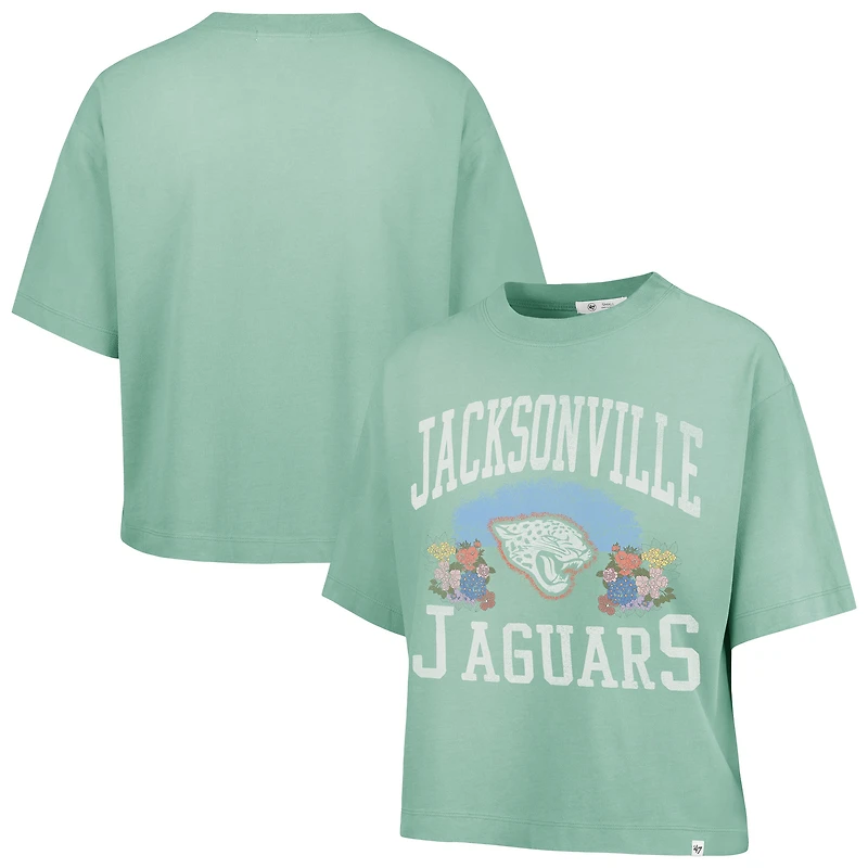 Women's '47  Mint Jacksonville Jaguars Florentina Montauk Cropped T-Shirt