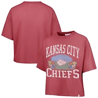 Women's '47  Light Red Kansas City Chiefs Florentina Montauk Cropped T-Shirt