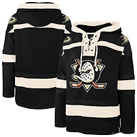 Men's '47  Black Anaheim Ducks Superior Lacer Hoodie