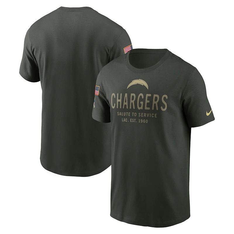 Men's Nike Forest Green Los Angeles Chargers 2025 Salute to Service Sideline Primary Edge Dri-FIT T-Shirt