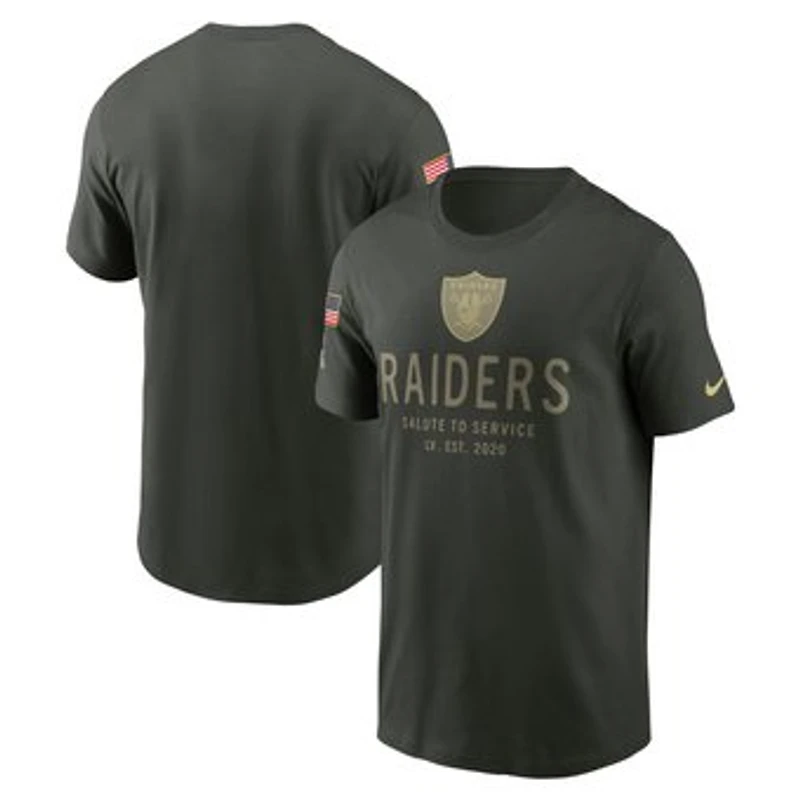 Men's Nike Forest Green Las Vegas Raiders 2025 Salute to Service Sideline Primary Edge Dri-FIT T-Shirt