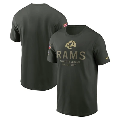 Men's Nike Forest Green Los Angeles Rams 2025 Salute to Service Sideline Primary Edge Dri-FIT T-Shirt