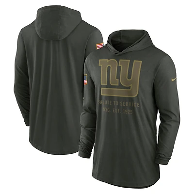 Men's Nike Forest Green New York Giants 2025 Salute to Service Sideline Dri-FIT Lightweight Hooded Pullover