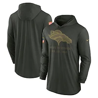 Men's Nike Forest Green Denver Broncos 2025 Salute to Service Sideline Dri-FIT Lightweight Hooded Pullover