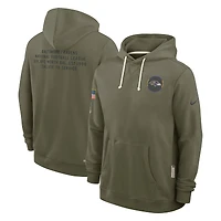 Men's Nike Olive Baltimore Ravens 2025 Salute to Service Sideline Standard Issue Dri-FIT Hoodie