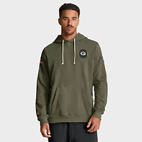Men's Nike Olive Green Bay Packers Big & Tall 2025 Salute to Service Sideline Dominant Force Dri-FIT Hoodie