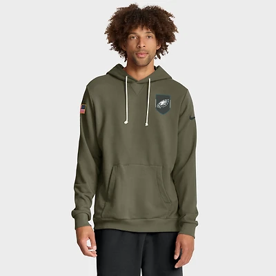 Men's Nike Olive Philadelphia Eagles Big & Tall 2025 Salute to Service Sideline Dominant Force Dri-FIT Hoodie