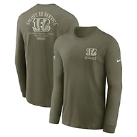 Men's Nike Olive Cincinnati Bengals 2025 Salute to Service Sideline Long Sleeve T-Shirt