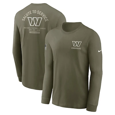 Men's Nike Olive Washington Commanders 2025 Salute to Service Sideline Long Sleeve T-Shirt