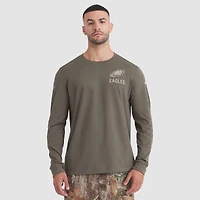 Men's Nike Olive Philadelphia Eagles 2025 Salute to Service Sideline Long Sleeve T-Shirt
