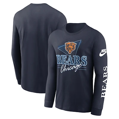 Men's Nike Navy Chicago Bears Rewind Long Sleeve T-Shirt