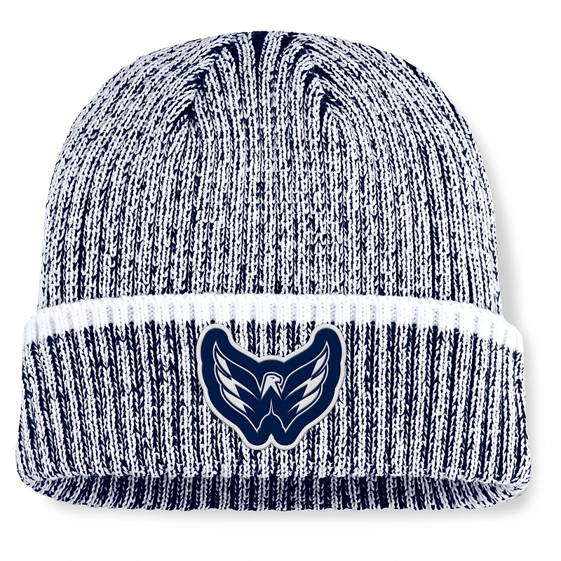 Men's Fanatics Navy/White Washington Capitals Fundamental Haze Cuffed Knit Hat