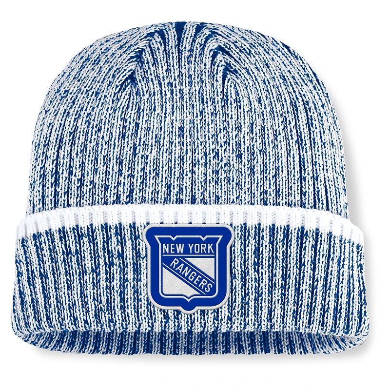 Men's Fanatics Blue/White New York Rangers Fundamental Haze Cuffed Knit Hat