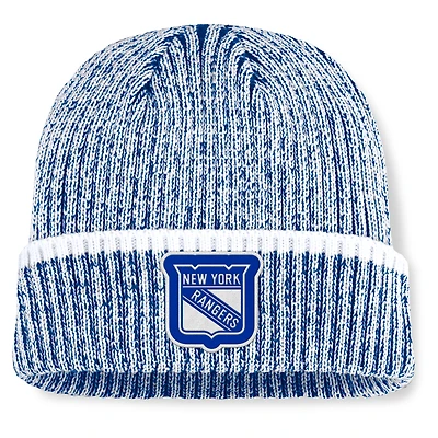 Men's Fanatics Blue/White New York Rangers Fundamental Haze Cuffed Knit Hat