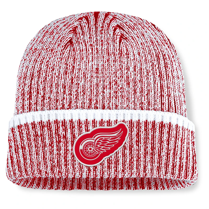Men's Fanatics Red/White Detroit Red Wings Fundamental Haze Cuffed Knit Hat