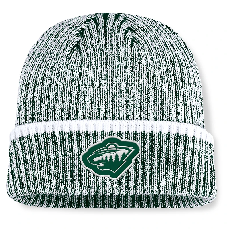 Men's Fanatics Green/White Minnesota Wild Fundamental Haze Cuffed Knit Hat